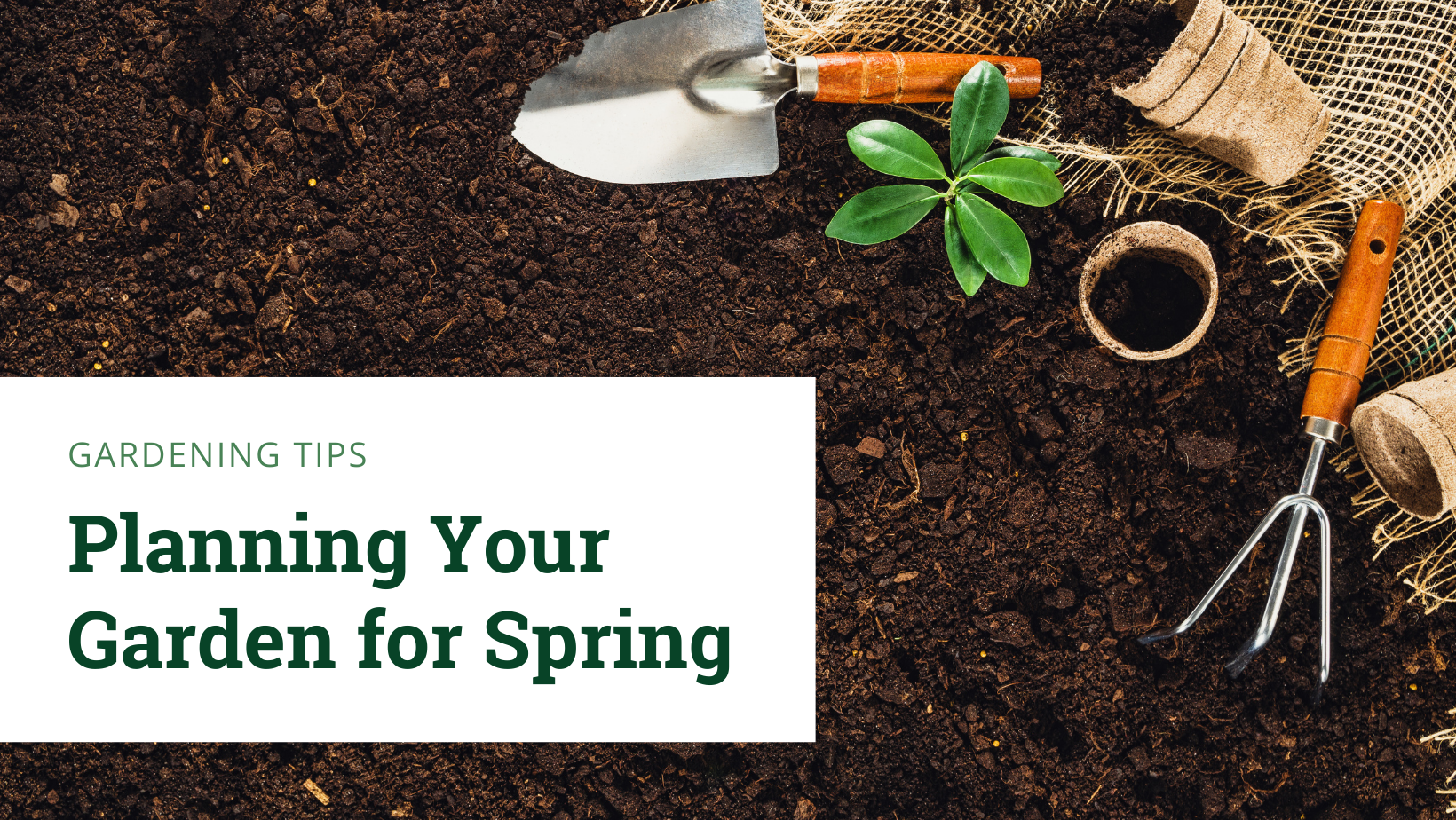 A garden with some gardening tools. Reading Gardening Tips Planning Your Garden for Spring